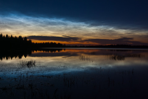 Leuchtende Nachtwolken am Großen Galgenteich