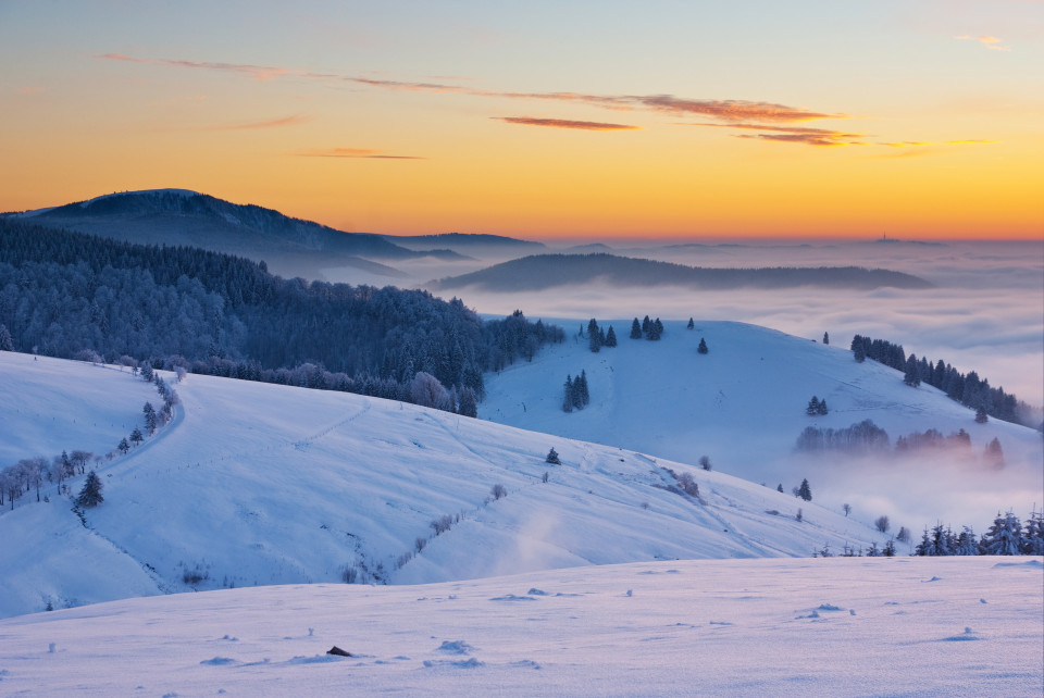 Winterliche Inversionswetterlage am Schauinsland
