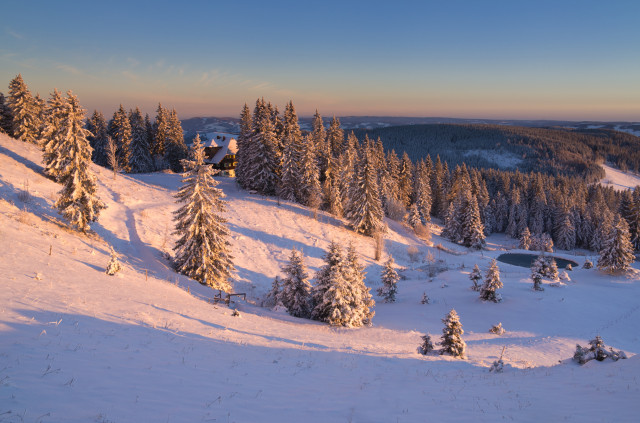 Winterlandschaft beim Naturfreundehaus Feldberg