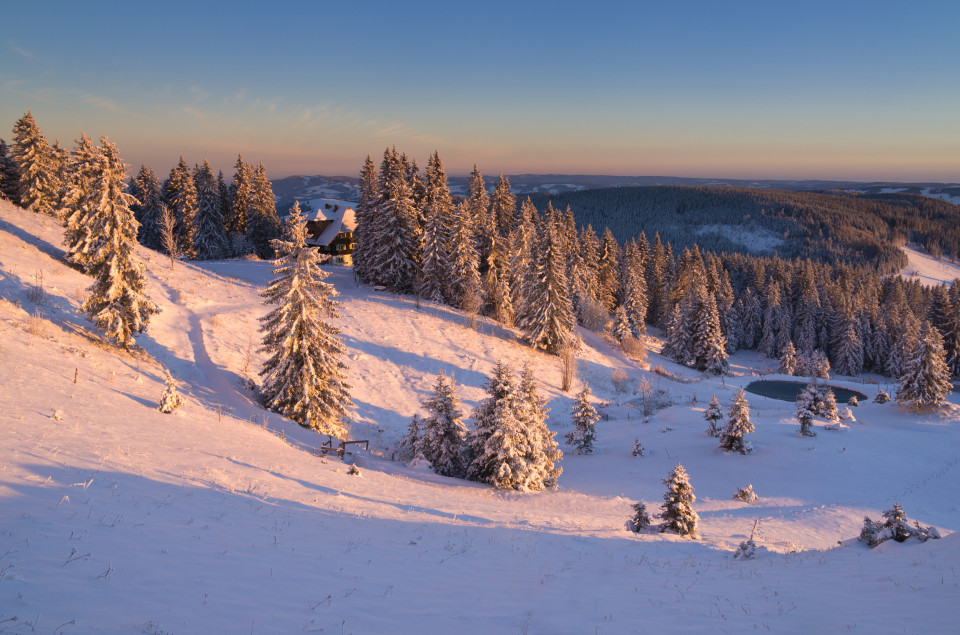 Winterlandschaft beim Naturfreundehaus Feldberg