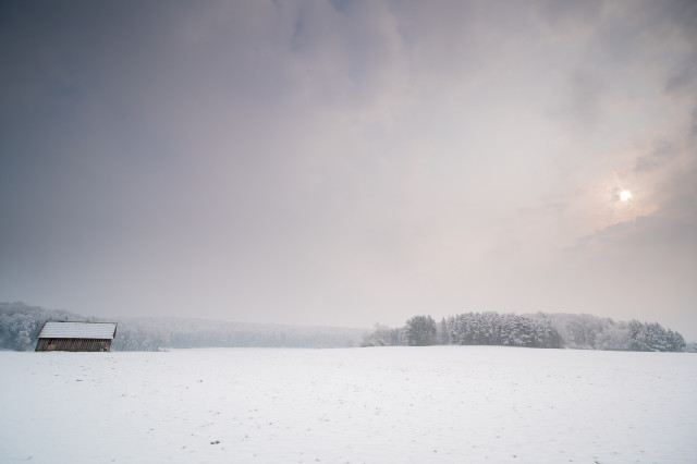 Neuschnee im April auf der Albhochfläche