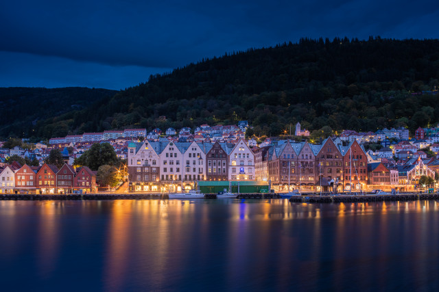Bergen-Bryggen zur blauen Stunde