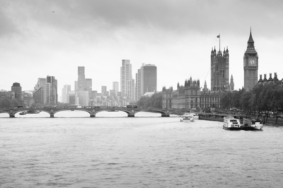 London an einem Regentag