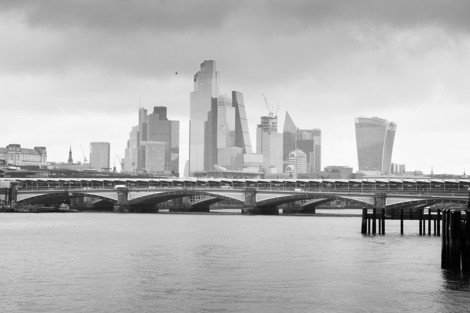 London an einem Regentag