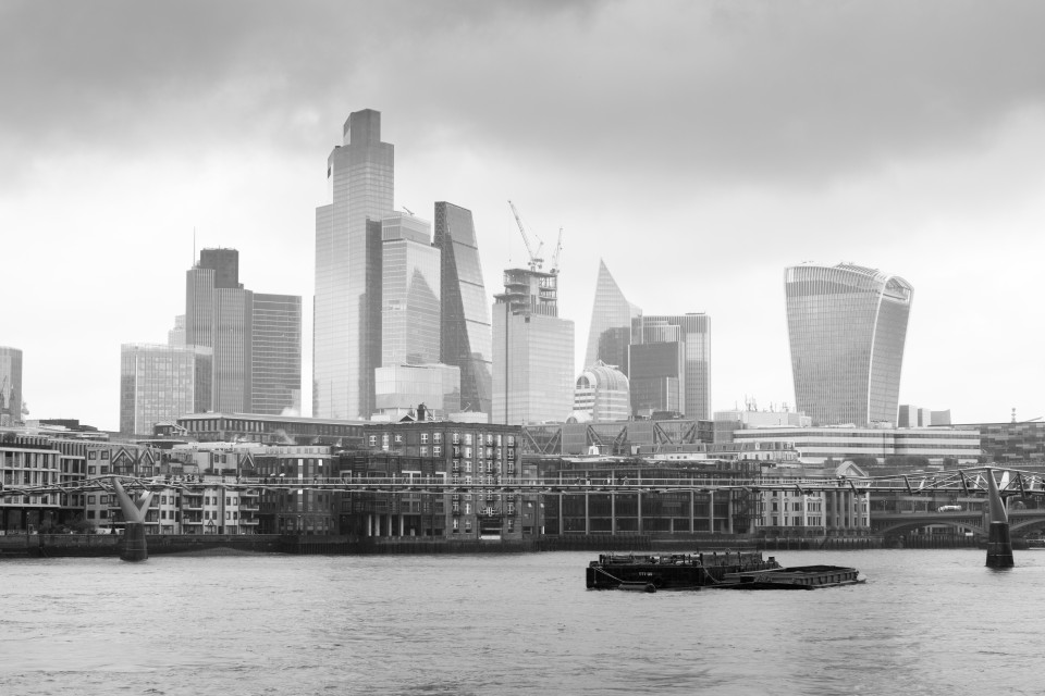 London an einem Regentag