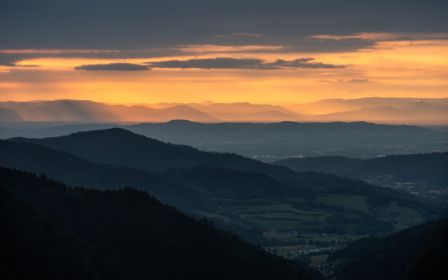 Abendsonne über den Vogesen