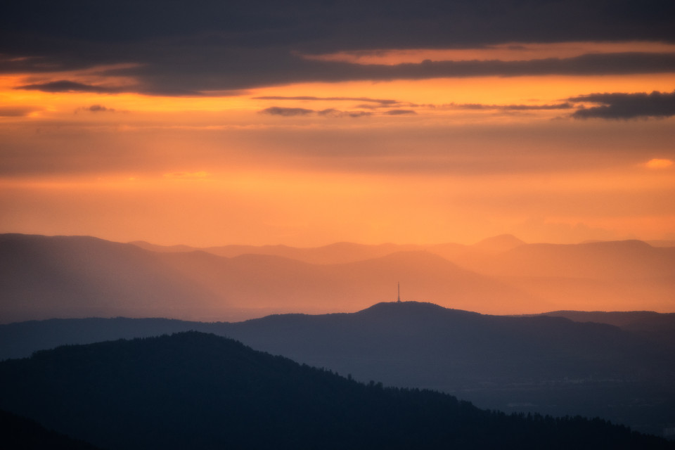 Abendsonne über den Vogesen