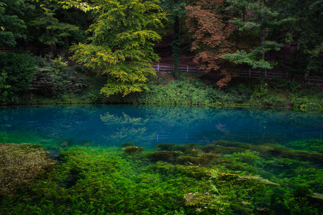 Am Blautopf vor dem Umbau