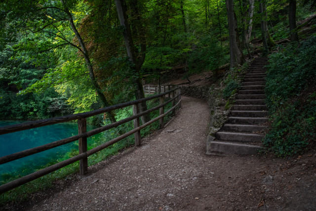 Am Blautopf vor dem Umbau