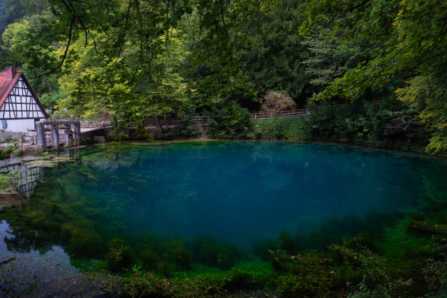 Am Blautopf vor dem Umbau