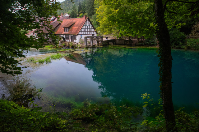 Am Blautopf vor dem Umbau