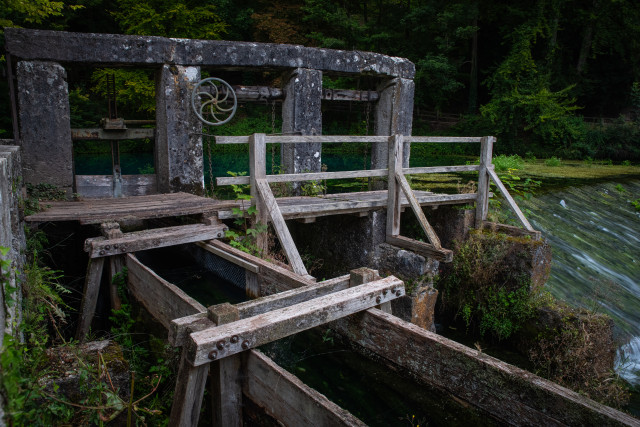 Am Blautopf vor dem Umbau