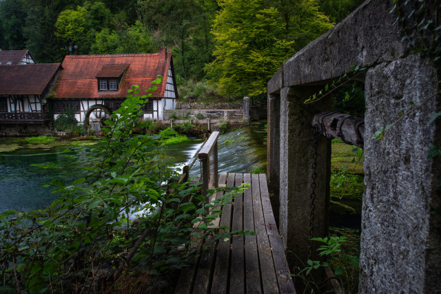 Am Blautopf vor dem Umbau