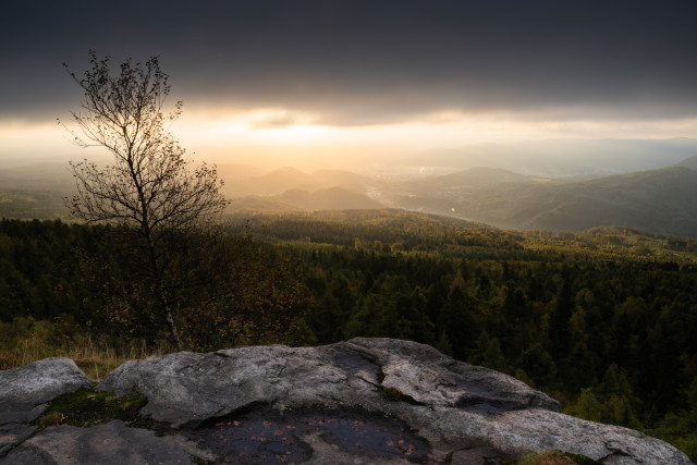 Aussicht vom Děčínský Sněžník im Morgenlicht