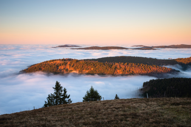 Aussicht vom Belchen über dem Nebelmeer