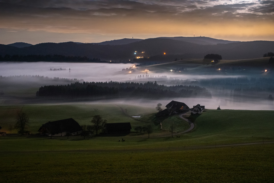Landschaft bei Breitnau im Mondlicht