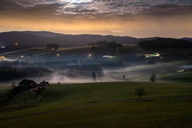 Landschaft bei Breitnau im Mondlicht