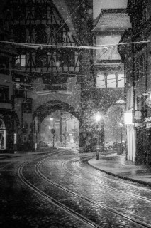 Schneefall in Freiburg (Schwabentor)
