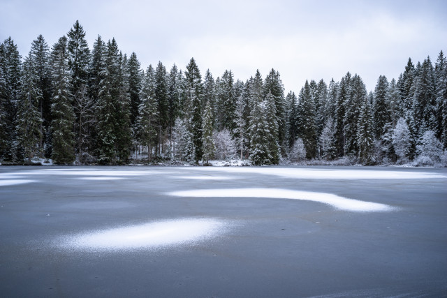 Mathisleweiher, zugefroren