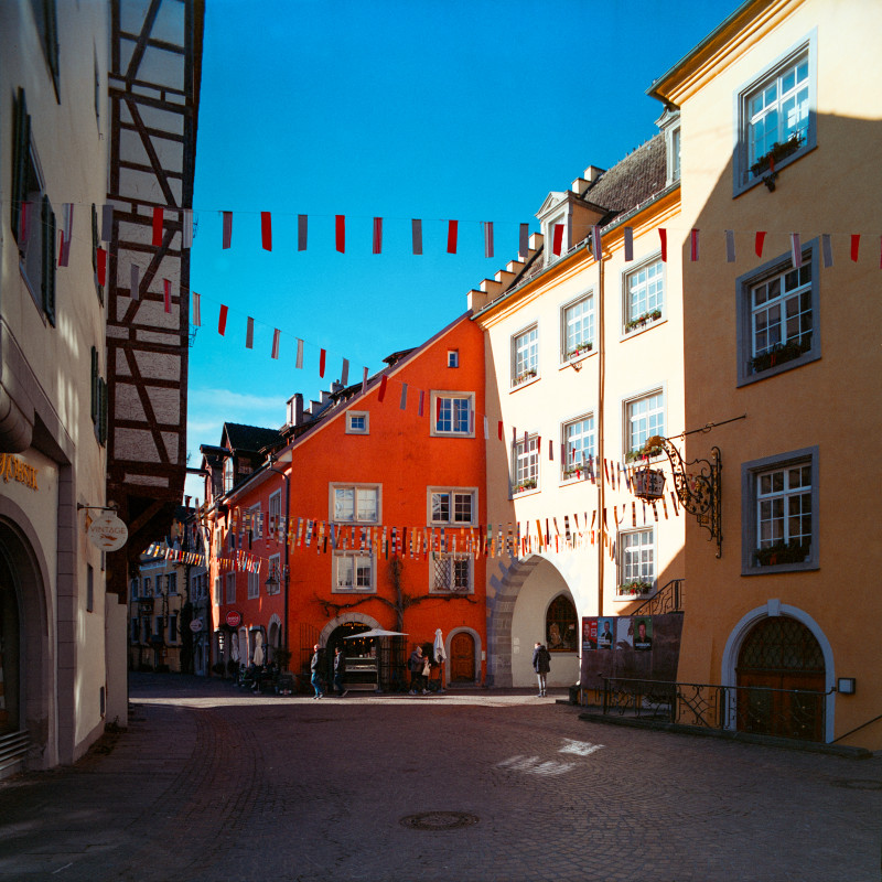 Meersburg, Vorburggasse und Rathaus