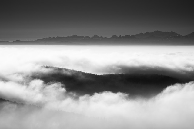Alpensicht bei Inversion auf dem Feldberg