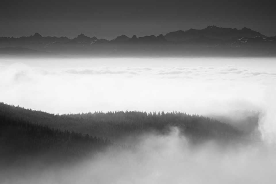 Alpensicht bei Inversion auf dem Feldberg