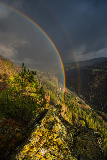 Kaiserwacht / Höllental, 25.04.2025 Regenbogen über dem Höllental
