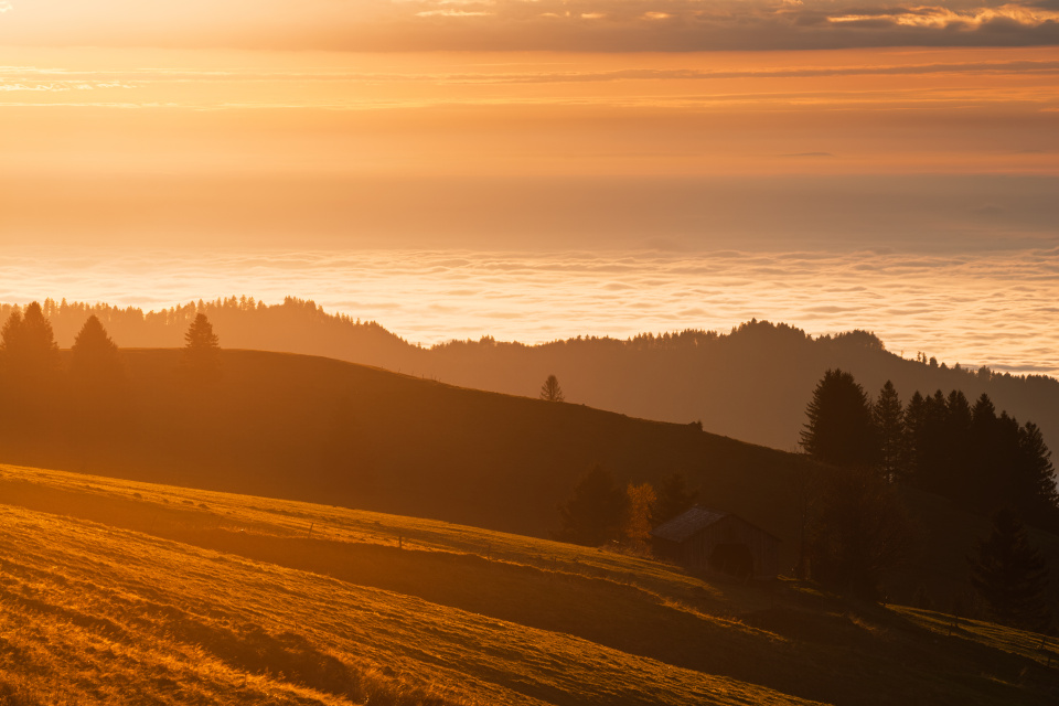 Abendstimmung bei Inversionswetterlage