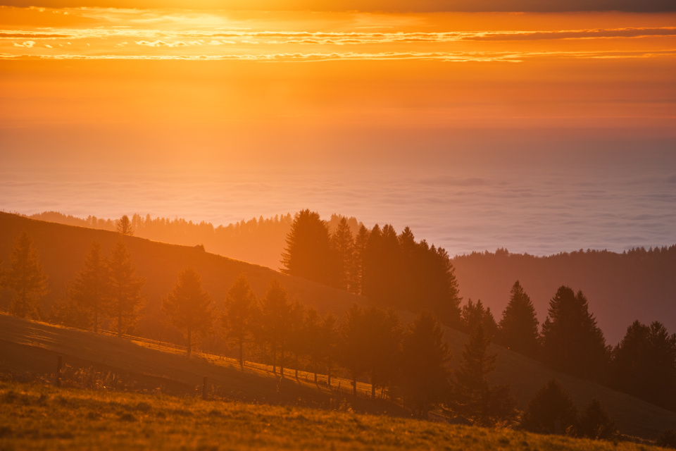 Abendstimmung bei Inversionswetterlage